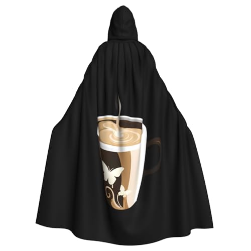 YYHHAOFA Kapuzenumhang mit Schmetterlingsmuster auf Kaffee-Druck, Halloween, Erwachsenen-Kapuzenumhang, kein Reißverschluss, bequem für Kostümpartys YYHHAOFA Kapuzenumhang mit Schmetterlingsmuster auf Kaffee-Druck, Halloween, Erwachsenen-Kapuzenumhang, kein Reißverschluss, bequem für Kostümpartys von YYHHAOFA