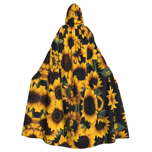 YYHHAOFA Kapuzenumhang mit Sonnenblume auf schwarzem B-Druck, Halloween, Erwachsene, Party-Dekoration, Cosplay, Kostüme, Bühnenmaskerade YYHHAOFA Kapuzenumhang mit Sonnenblume auf schwarzem B-Druck, Halloween, Erwachsene, Party-Dekoration, Cosplay, Kostüme, Bühnenmaskerade von YYHHAOFA