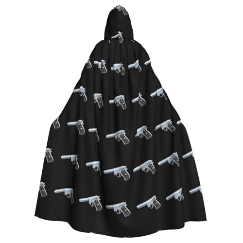 YYHHAOFA Kapuzenumhang mit Spielzeug-Pistolenmuster, Halloween, Erwachsene, für Herren und Damen, Mantel, Rollenspiel YYHHAOFA Kapuzenumhang mit Spielzeug-Pistolenmuster, Halloween, Erwachsene, für Herren und Damen, Mantel, Rollenspiel von YYHHAOFA