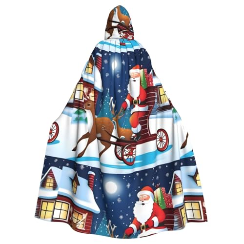 YYHHAOFA Kapuzenumhang mit Weihnachtsmann-Motiv, für Halloween, Erwachsene, für Herren und Damen, Mantel, Rollenspiel von YYHHAOFA