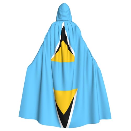 YYHHAOFA Kapuzenumhang mit der Flagge von St. Lucia für Halloween, Erwachsene, Party-Dekoration, Cosplay, Kostüme, Bühnenmaskerade YYHHAOFA Kapuzenumhang mit der Flagge von St. Lucia für Halloween, Erwachsene, Party-Dekoration, Cosplay, Kostüme, Bühnenmaskerade von YYHHAOFA