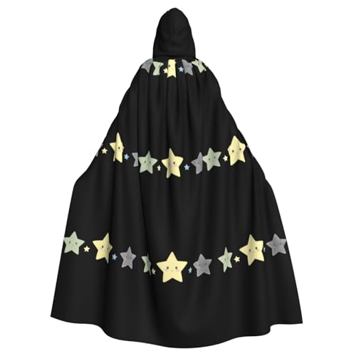 YYHHAOFA Kapuzenumhang mit drei kleinen Sternen für Halloween, Erwachsene, für Herren und Damen, Mantel, Rollenspiel von YYHHAOFA
