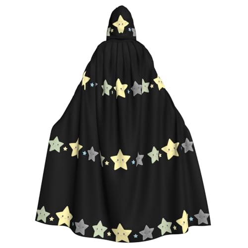 YYHHAOFA Kapuzenumhang mit drei kleinen Sternen für Halloween, Erwachsene, für Herren und Damen, Mantel, Rollenspiel von YYHHAOFA