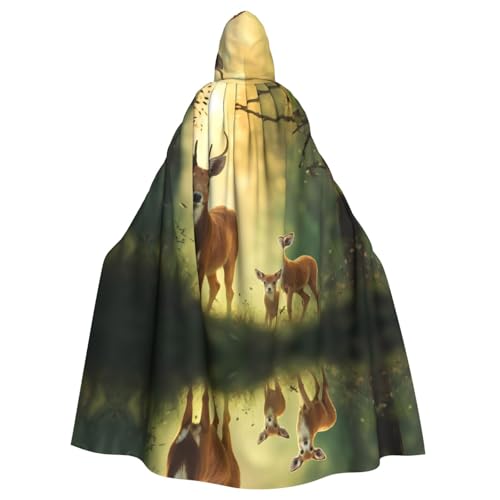 YYHHAOFA Kapuzenumhang mit großem Hirsch und kleinem Hirsch, für Halloween, Erwachsene, Party-Dekoration, Cosplay, Kostüme, Bühnenmaskerade YYHHAOFA Kapuzenumhang mit großem Hirsch und kleinem Hirsch, für Halloween, Erwachsene, Party-Dekoration, Cosplay, Kostüme, Bühnenmaskerade von YYHHAOFA
