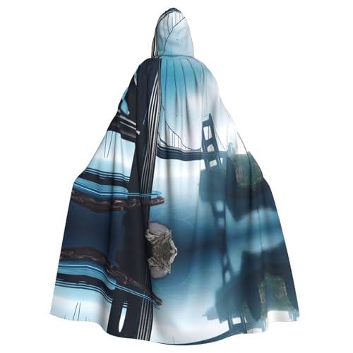 YYHHAOFA Kapuzenumhang mit hoher Brücke über dem Meer, für Halloween, Erwachsene, Party-Dekoration, Cosplay, Kostüme, Bühnenmaskerade YYHHAOFA Kapuzenumhang mit hoher Brücke über dem Meer, für Halloween, Erwachsene, Party-Dekoration, Cosplay, Kostüme, Bühnenmaskerade von YYHHAOFA