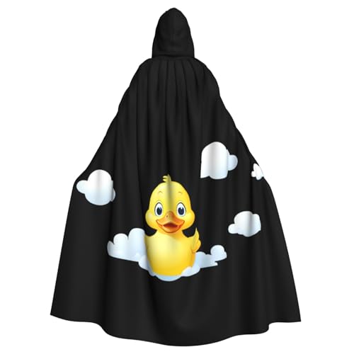 YYHHAOFA Kapuzenumhang mit kleiner gelber Ente auf der Wolke, Halloween, Erwachsene, für Herren und Damen, Mantel, Rollenspiel YYHHAOFA Kapuzenumhang mit kleiner gelber Ente auf der Wolke, Halloween, Erwachsene, für Herren und Damen, Mantel, Rollenspiel von YYHHAOFA