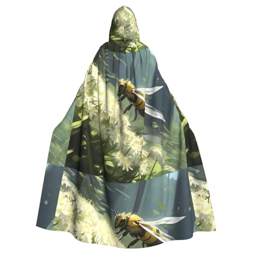 YYHHAOFA Kapuzenumhang mit niedlichem Bienenmuster, Halloween, Erwachsene, für Herren und Damen, Mantel, Rollenspiel YYHHAOFA Kapuzenumhang mit niedlichem Bienenmuster, Halloween, Erwachsene, für Herren und Damen, Mantel, Rollenspiel von YYHHAOFA