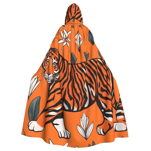 YYHHAOFA Kapuzenumhang mit orangefarbenem Tiger-Leoparden-Druck, für Erwachsene, Party-Dekoration, Cosplay, Kostüme, Bühnenmaskerade YYHHAOFA Kapuzenumhang mit orangefarbenem Tiger-Leoparden-Druck, für Erwachsene, Party-Dekoration, Cosplay, Kostüme, Bühnenmaskerade von YYHHAOFA