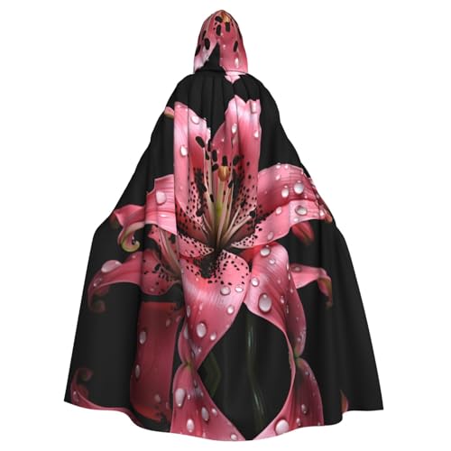YYHHAOFA Kapuzenumhang mit rosa Punkten, für Halloween, Erwachsene, für Cosplay, Kostümpartys und mehr von YYHHAOFA