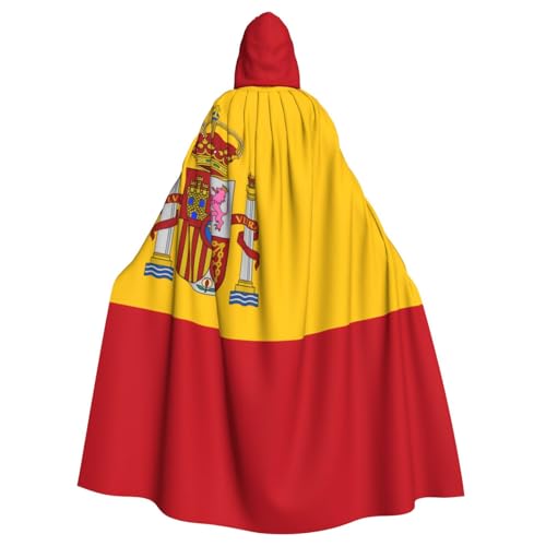 YYHHAOFA Kapuzenumhang mit spanischer Flagge, für Halloween, Erwachsene, Party-Dekoration, Cosplay, Kostüme, Bühnenmaskerade YYHHAOFA Kapuzenumhang mit spanischer Flagge, für Halloween, Erwachsene, Party-Dekoration, Cosplay, Kostüme, Bühnenmaskerade von YYHHAOFA