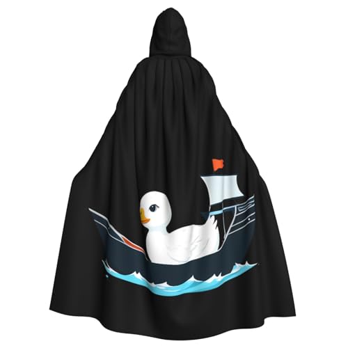 YYHHAOFA Kleine weiße Ente auf dem Schiff, bedruckt, Halloween, Erwachsenen-Kapuzenumhang, ohne Reißverschluss, bequem für Kostümpartys YYHHAOFA Kleine weiße Ente auf dem Schiff, bedruckt, Halloween, Erwachsenen-Kapuzenumhang, ohne Reißverschluss, bequem für Kostümpartys von YYHHAOFA