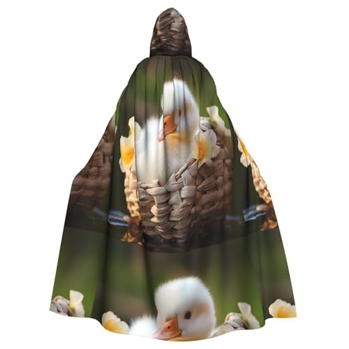 YYHHAOFA Kleine weiße Ente im Blumenkorb, bedruckt, Halloween, Erwachsenen-Kapuzenumhang, ohne Reißverschluss, bequem für Kostümpartys YYHHAOFA Kleine weiße Ente im Blumenkorb, bedruckt, Halloween, Erwachsenen-Kapuzenumhang, ohne Reißverschluss, bequem für Kostümpartys von YYHHAOFA