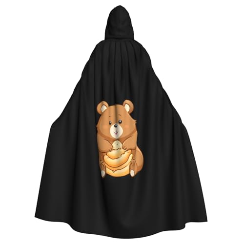 YYHHAOFA Kleiner Bär, der Brot isst, Halloween-Umhang mit Kapuze, Umhang für Erwachsene, ohne Reißverschluss, bequem für Kostümpartys YYHHAOFA Kleiner Bär, der Brot isst, Halloween-Umhang mit Kapuze, Umhang für Erwachsene, ohne Reißverschluss, bequem für Kostümpartys von YYHHAOFA
