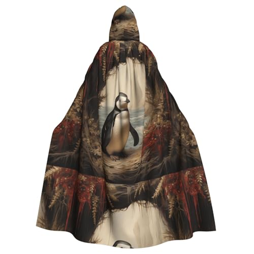 YYHHAOFA Kleiner Pinguin unter der Zedern-Druck, Halloween-Umhang mit Kapuze, für Erwachsene, ohne Reißverschluss, bequem für Kostümpartys YYHHAOFA Kleiner Pinguin unter der Zedern-Druck, Halloween-Umhang mit Kapuze, für Erwachsene, ohne Reißverschluss, bequem für Kostümpartys von YYHHAOFA