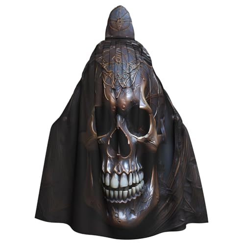 YYHHAOFA Kupferfarbener Totenkopf-Druck, Halloween, Erwachsenen-Kapuzenumhang für Cosplay, Kostümpartys und mehr YYHHAOFA Kupferfarbener Totenkopf-Druck, Halloween, Erwachsenen-Kapuzenumhang für Cosplay, Kostümpartys und mehr von YYHHAOFA