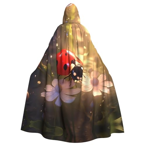 YYHHAOFA Lovely Ladybug Prints Halloween Erwachsene Kapuzenumhang für Party Dekoration Cosplay Kostüme Bühne Maskerade von YYHHAOFA