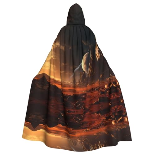 YYHHAOFA Mars Image Prints Halloween Erwachsene Kapuzenumhang für Cosplay, Kostümpartys und mehr von YYHHAOFA