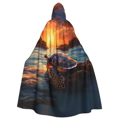YYHHAOFA Meeresschildkröte, Sonnenuntergang, bedruckt, Halloween, Erwachsene, Kapuzenumhang für Cosplay, Kostümpartys und mehr YYHHAOFA Meeresschildkröte, Sonnenuntergang, bedruckt, Halloween, Erwachsene, Kapuzenumhang für Cosplay, Kostümpartys und mehr von YYHHAOFA