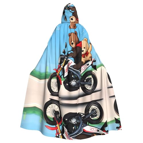 YYHHAOFA Moto-Umhang mit süßem Bären-Druck, Halloween, Erwachsenen-Kapuzenumhang für Party, Dekoration, Cosplay, Kostüme, Bühnenmaskerade YYHHAOFA Moto-Umhang mit süßem Bären-Druck, Halloween, Erwachsenen-Kapuzenumhang für Party, Dekoration, Cosplay, Kostüme, Bühnenmaskerade von YYHHAOFA