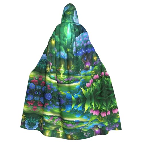 YYHHAOFA Mysterious Plants Prints Halloween Erwachsene Kapuzenumhang für Party Dekoration Cosplay Kostüme Bühne Maskerade von YYHHAOFA