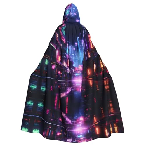 YYHHAOFA Neon Night Prints Halloween Erwachsene Kapuzenumhang für Cosplay, Kostümpartys und mehr von YYHHAOFA