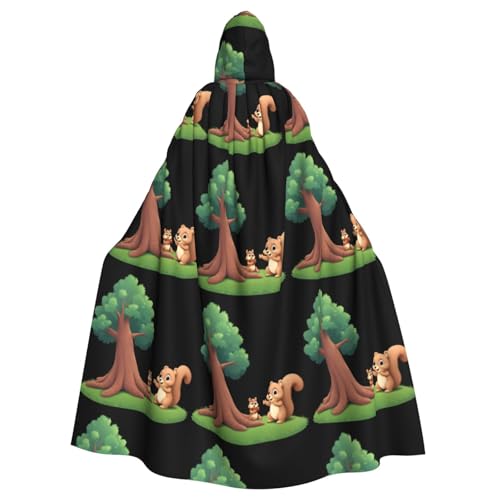 YYHHAOFA Neugieriges kleines Eichhörnchen-Muster, Halloween-Erwachsenen-Kapuzenumhang, Herren- und Damenbekleidung, Mantel, Rollenspiel YYHHAOFA Neugieriges kleines Eichhörnchen-Muster, Halloween-Erwachsenen-Kapuzenumhang, Herren- und Damenbekleidung, Mantel, Rollenspiel von YYHHAOFA