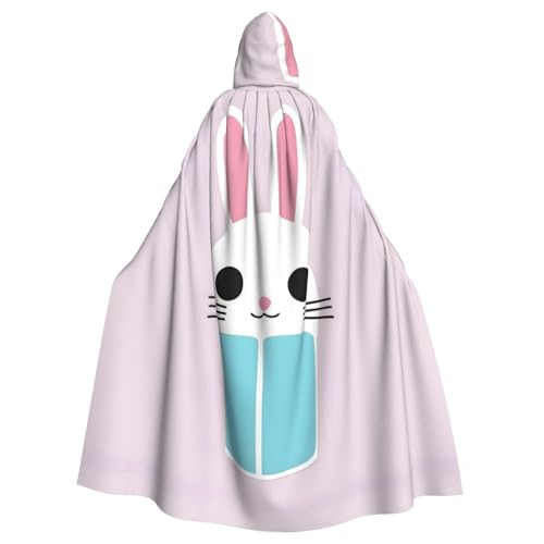 YYHHAOFA Niedlicher Tassen-Hasen-Druck, Halloween, Erwachsenen-Kapuzenumhang für Party, Dekoration, Cosplay, Kostüme, Bühnenmaskerade YYHHAOFA Niedlicher Tassen-Hasen-Druck, Halloween, Erwachsenen-Kapuzenumhang für Party, Dekoration, Cosplay, Kostüme, Bühnenmaskerade von YYHHAOFA