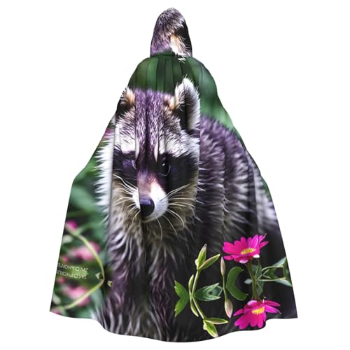 YYHHAOFA Niedlicher Waschbär-Druck, Halloween-Umhang mit Kapuze, für Erwachsene, Party-Dekoration, Cosplay, Kostüme, Bühnenmaskerade YYHHAOFA Niedlicher Waschbär-Druck, Halloween-Umhang mit Kapuze, für Erwachsene, Party-Dekoration, Cosplay, Kostüme, Bühnenmaskerade von YYHHAOFA