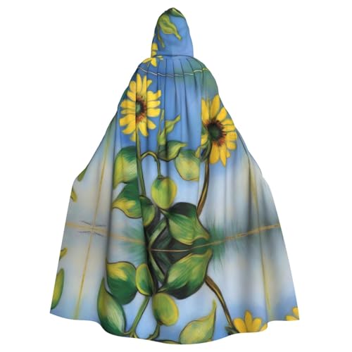 YYHHAOFA Ölgemälde, Sonnenblumen-Druck, Halloween, Erwachsenen-Umhang mit Kapuze, für Party, Dekoration, Cosplay, Kostüme, Bühnenmaskerade YYHHAOFA Ölgemälde, Sonnenblumen-Druck, Halloween, Erwachsenen-Umhang mit Kapuze, für Party, Dekoration, Cosplay, Kostüme, Bühnenmaskerade von YYHHAOFA
