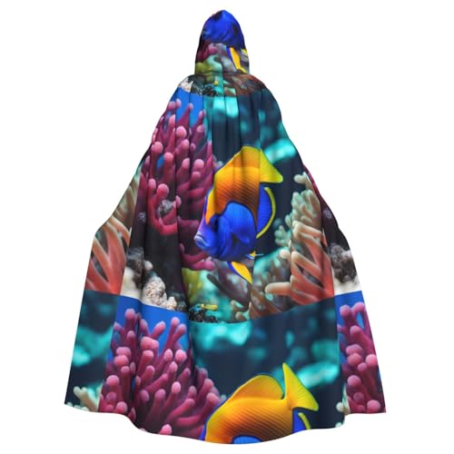 YYHHAOFA Ocean Tropical Fish Coral Undersea World Pattern Halloween Adult Hooded Cape Men And Women'S Clothing Mantle Role-Playing YYHHAOFA Ocean Tropical Fish Coral Undersea World Pattern Halloween Adult Hooded Cape Men And Women'S Clothing Mantle Role-Playing von YYHHAOFA
