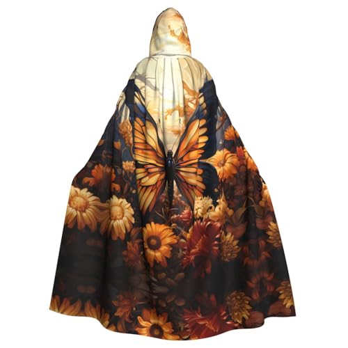 YYHHAOFA Orangengelber Schmetterlings-Umhang mit Blumenmuster, Halloween, Erwachsenen-Kapuzenumhang für Cosplay, Kostümpartys und mehr YYHHAOFA Orangengelber Schmetterlings-Umhang mit Blumenmuster, Halloween, Erwachsenen-Kapuzenumhang für Cosplay, Kostümpartys und mehr von YYHHAOFA