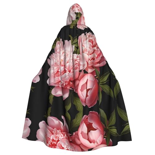 YYHHAOFA Pfingstrosenblüten-Druck, Halloween, Erwachsene, Kapuzenumhang für Party, Dekoration, Cosplay, Kostüme, Bühnenmaskerade YYHHAOFA Pfingstrosenblüten-Druck, Halloween, Erwachsene, Kapuzenumhang für Party, Dekoration, Cosplay, Kostüme, Bühnenmaskerade von YYHHAOFA