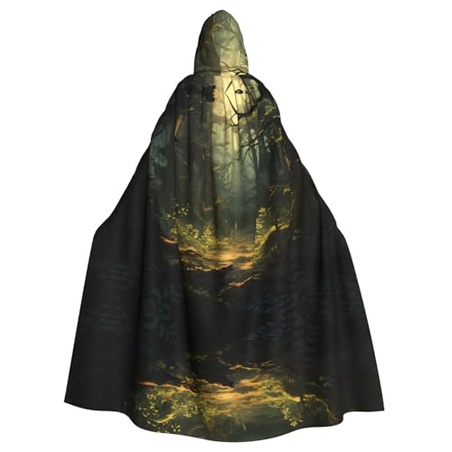 YYHHAOFA Primitive Forest Prints Halloween Erwachsene Kapuzenumhang für Cosplay, Kostümpartys und mehr von YYHHAOFA
