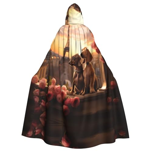 YYHHAOFA Romantischer Dackel-Druck, Halloween-Umhang mit Kapuze für Erwachsene, Cosplay, Kostümpartys und mehr YYHHAOFA Romantischer Dackel-Druck, Halloween-Umhang mit Kapuze für Erwachsene, Cosplay, Kostümpartys und mehr von YYHHAOFA