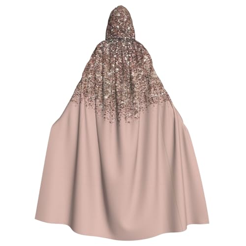 YYHHAOFA Rosafarbener rotgoldener Umhang für Halloween, Erwachsene, Kapuzenumhang für Rollenspiele, Bühnenkostüme, Partys, pflegeleicht von YYHHAOFA