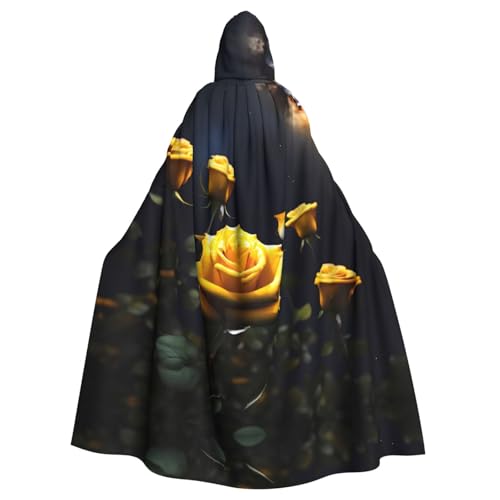 YYHHAOFA Schöner gelber Rosen-Druck, Halloween-Umhang mit Kapuze für Erwachsene, Cosplay, Kostümpartys und mehr YYHHAOFA Schöner gelber Rosen-Druck, Halloween-Umhang mit Kapuze für Erwachsene, Cosplay, Kostümpartys und mehr von YYHHAOFA