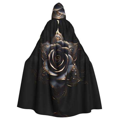 YYHHAOFA Schwarzer Mandala-Rosen-Aufdruck, Halloween, Erwachsenen-Kapuzenumhang für Cosplay, Kostümpartys und mehr YYHHAOFA Schwarzer Mandala-Rosen-Aufdruck, Halloween, Erwachsenen-Kapuzenumhang für Cosplay, Kostümpartys und mehr von YYHHAOFA