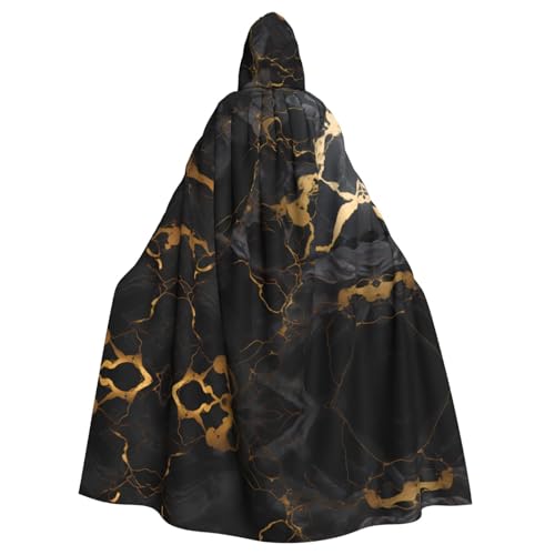 YYHHAOFA Schwarzer Marmor-Textur, Golddruck, Halloween, Erwachsenen-Kapuzenumhang für Party, Dekoration, Cosplay, Kostüme, Bühnenmaskerade YYHHAOFA Schwarzer Marmor-Textur, Golddruck, Halloween, Erwachsenen-Kapuzenumhang für Party, Dekoration, Cosplay, Kostüme, Bühnenmaskerade von YYHHAOFA