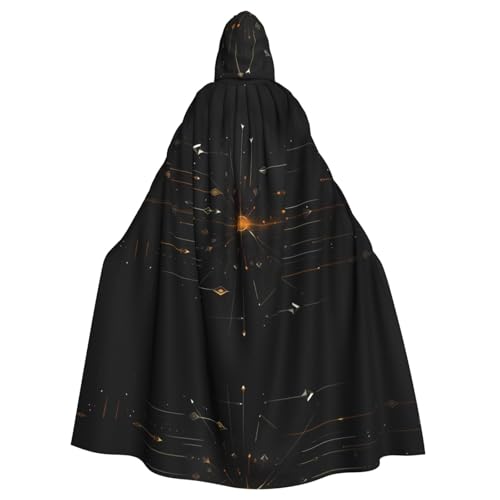 YYHHAOFA Schwarzer Pfeil-Druck Halloween Erwachsene Kapuzenumhang für Cosplay, Kostümpartys und mehr von YYHHAOFA