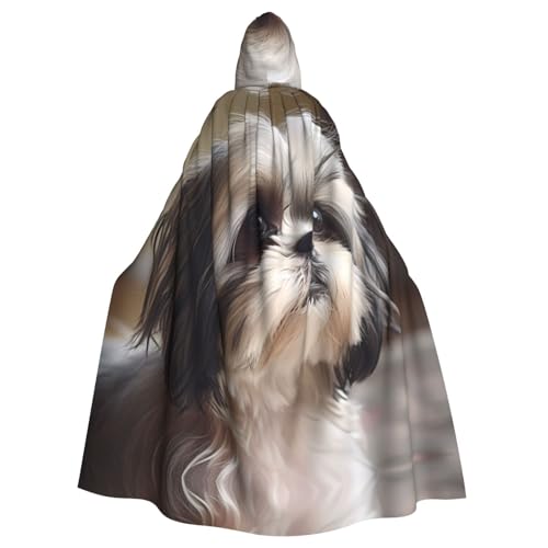 YYHHAOFA Shih Tzu Hunde-Aufdruck, Halloween, Erwachsenen-Kapuzenumhang für Cosplay, Kostümpartys und mehr YYHHAOFA Shih Tzu Hunde-Aufdruck, Halloween, Erwachsenen-Kapuzenumhang für Cosplay, Kostümpartys und mehr von YYHHAOFA