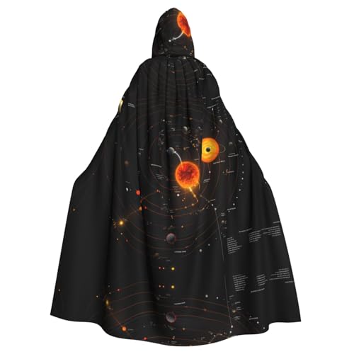 YYHHAOFA Sonnensystem druckt Halloween Erwachsene Kapuzenumhang für Cosplay, Kostümpartys und mehr von YYHHAOFA