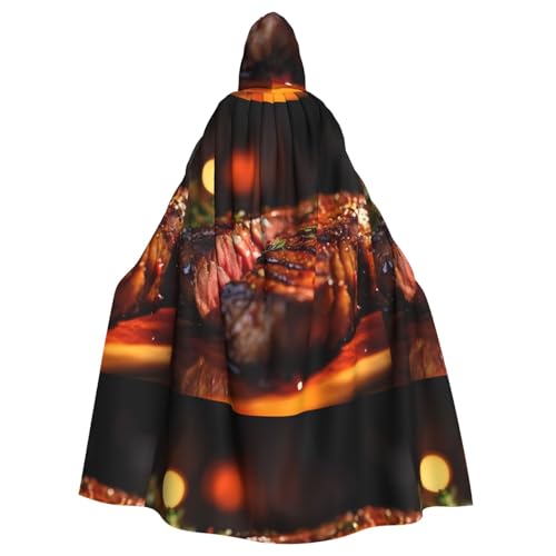 YYHHAOFA Steakmuster Halloween Erwachsene Kapuzenumhang Herren- und Damenbekleidung Mantel Rollenspiel von YYHHAOFA
