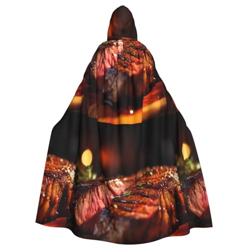 YYHHAOFA Steakmuster Halloween Erwachsene Kapuzenumhang Herren- und Damenbekleidung Mantel Rollenspiel von YYHHAOFA