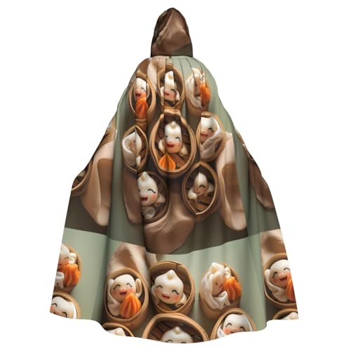 YYHHAOFA Süßer kleiner Knödel-Druck, Halloween-Umhang mit Kapuze, für Erwachsene, ohne Reißverschluss, bequem für Kostümpartys YYHHAOFA Süßer kleiner Knödel-Druck, Halloween-Umhang mit Kapuze, für Erwachsene, ohne Reißverschluss, bequem für Kostümpartys von YYHHAOFA