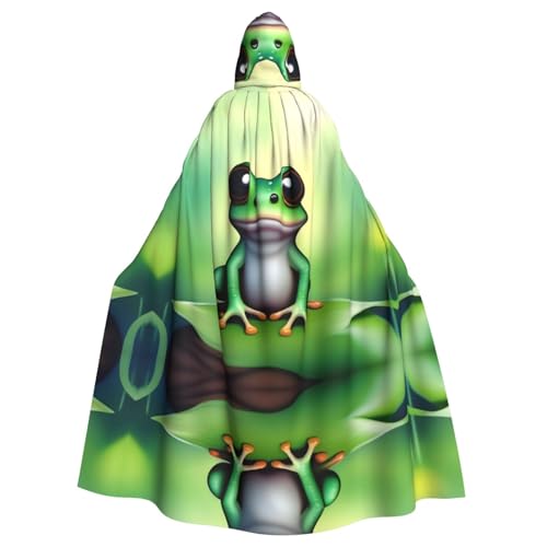 YYHHAOFA Süßer süßer kleiner Fro-Druck Halloween Erwachsene Kapuzenumhang für Party Dekoration Cosplay Kostüme Bühne Maskerade von YYHHAOFA