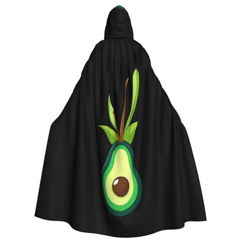 YYHHAOFA Super Happy Avocado-Druck, Halloween-Umhang mit Kapuze, kein Reißverschluss, bequem für Kostümpartys von YYHHAOFA