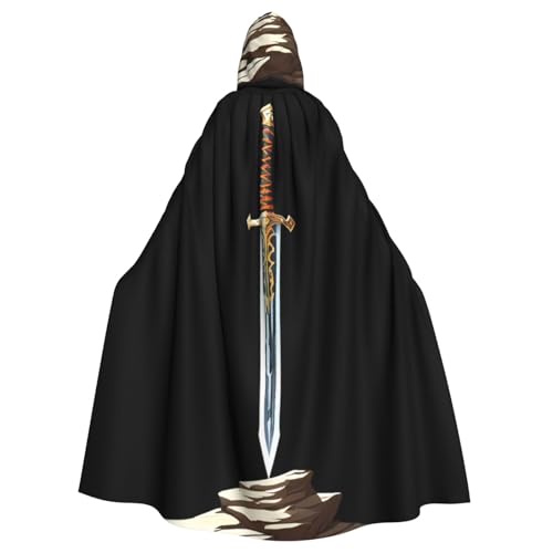 YYHHAOFA Sword On The Rock Printing Halloween Adult Hooded Cape Cloak No Zipper, Comfortable For Costume Parties YYHHAOFA Sword On The Rock Printing Halloween Adult Hooded Cape Cloak No Zipper, Comfortable For Costume Parties von YYHHAOFA