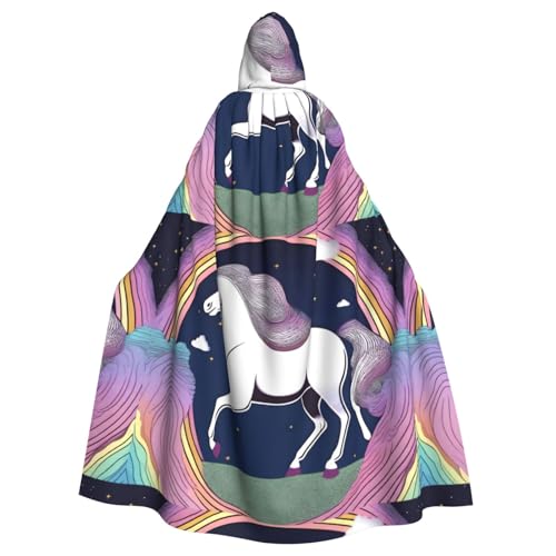 YYHHAOFA The Illusion Of Unicorn Printing Halloween Adult Hooded Cape Cloak No Zipper, Comfortable For Costume Parties YYHHAOFA The Illusion Of Unicorn Printing Halloween Adult Hooded Cape Cloak No Zipper, Comfortable For Costume Parties von YYHHAOFA