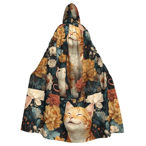 YYHHAOFA The Little Mouse I Adore Pattern Halloween Erwachsene Kapuzenumhang Herren und Damen Kleidung Mantle Rollenspiel von YYHHAOFA
