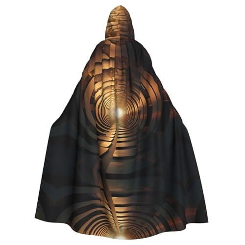 YYHHAOFA Time Tunnel Prints Halloween Erwachsene Kapuzenumhang für Cosplay, Kostümpartys und mehr von YYHHAOFA